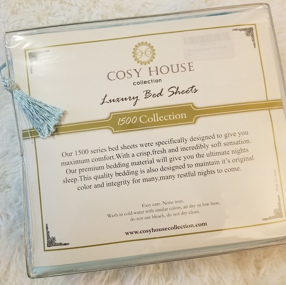 New Blue Luxury Twin Sheets Set - Picture 5 of 7